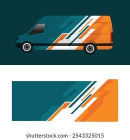 vector design sticker background body cargo van