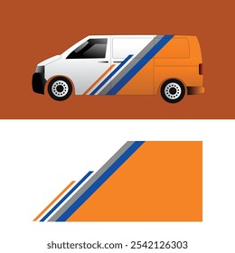 vector design sticker background cargo van body