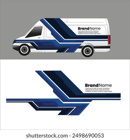 vector design sticker strip line background van cargo delivery car