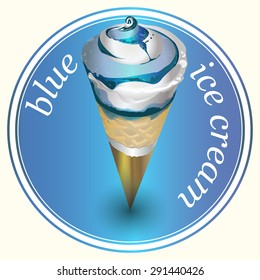 Vector design stickers blue ice cream