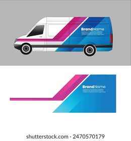 vector design for stickers wrapping the background of the cargo van delivery car body