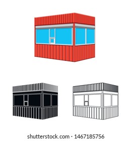 Vector design of store and shop icon. Collection of store and red stock vector illustration.