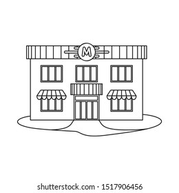 Vector design of store and shop sign. Web element of store and grocery vector icon for stock.