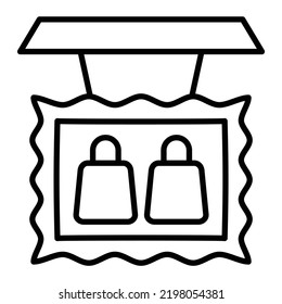 Estilo del icono de signo del almacén de diseño del vector