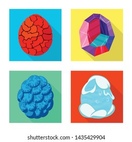Vector design of story and big icon. Set of story and prehistoric vector icon for stock.