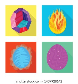 Vector design of story and big icon. Collection of story and prehistoric stock symbol for web.