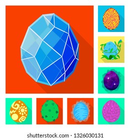 Vector design of story and big logo. Collection of story and prehistoric vector icon for stock.