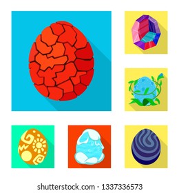 Vector design of story and big symbol. Set of story and prehistoric vector icon for stock.