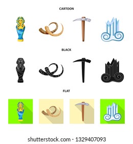Vector design of story and items icon. Set of story and attributes  stock vector illustration.