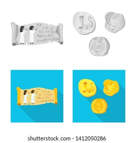 Vector design of story and items icon. Collection of story and attributes  stock vector illustration.