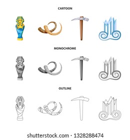 Vector design of story and items logo. Set of story and attributes  vector icon for stock.
