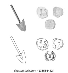 Vector design of story and items logo. Set of story and attributes  vector icon for stock.