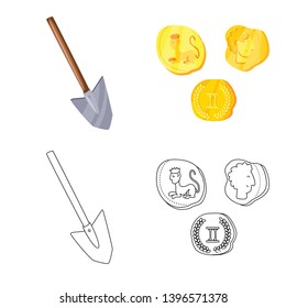 Vector design  story and items logo. Set  story and attributes  stock vector illustration.