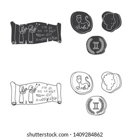 Vector design of story and items logo. Set of story and attributes  vector icon for stock.