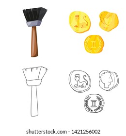 Vector design of story and items logo. Set of story and attributes  stock symbol for web.