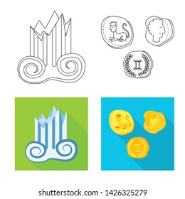 Vector design of story and items logo. Collection of story and attributes vector icon for stock.