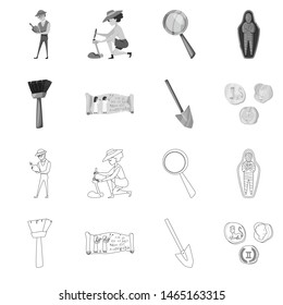 Vector design of story and items logo. Set of story and attributes stock symbol for web.