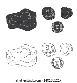 Vector design of story and items sign. Collection of story and attributes  stock symbol for web.