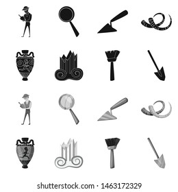 Vector design of story and items sign. Set of story and attributes stock vector illustration.