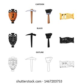 Vector design of story and items sign. Collection of story and attributes stock vector illustration.