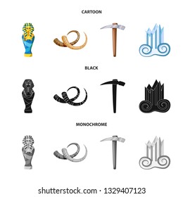 Vector design of story and items symbol. Set of story and attributes  vector icon for stock.