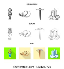 Vector design of story and items symbol. Set of story and attributes  stock symbol for web.