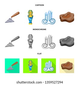 Vector design of story and items symbol. Set of story and attributes  stock vector illustration.