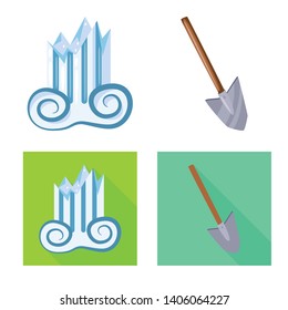 Vector design of story and items symbol. Collection of story and attributes  stock vector illustration.