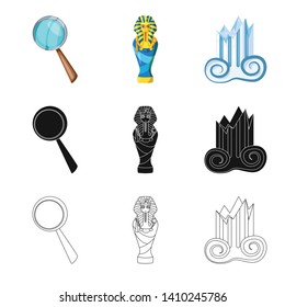 Vector design of story and items symbol. Collection of story and attributes  stock vector illustration.