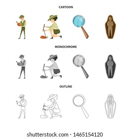 Vector design of story and items symbol. Collection of story and attributes stock vector illustration.