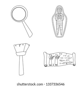 Vector design of story and research symbol. Set of story and discovery vector icon for stock.