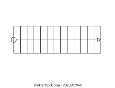 Vector design of straight or no curves stair sketch