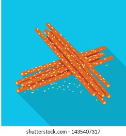 Vector design of straw and snack sign. Set of straw and appetizer vector icon for stock.