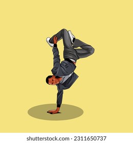 Vector design street dance, vector street dance, illustration street dancing. 