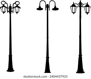 diseño vectorial de luces de calle o luces de jardín adecuadas para diseños de casa o jardín