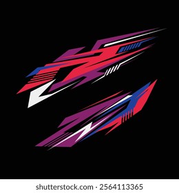 vector design strip line wrap car body. racing car stickers