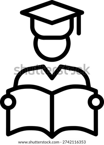 Vector Design Student Grad Gown Icon Style