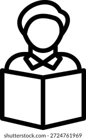 Vector Design Student Reading Book Icon Style