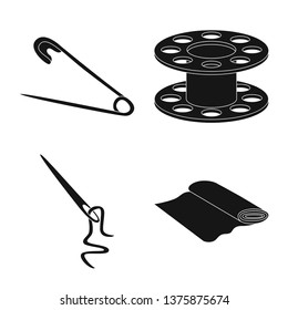 Vector design of studio and industry logo. Collection of studio and sewing stock symbol for web.