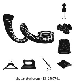 Vector design of studio and industry symbol. Set of studio and sewing stock vector illustration.