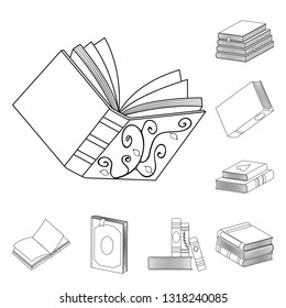 Vector design of study  and literature  icon. Set of study  and source stock vector illustration.