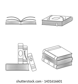 Vector design of study and literature icon. Set of study and source stock vector illustration.