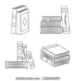 Vector design of study  and literature  sign. Set of study  and source stock symbol for web.