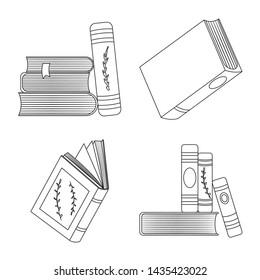 Vector design of study and literature symbol. Collection of study and source vector icon for stock.