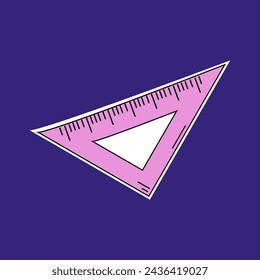 Vector design style triangle ruler sticker in pink