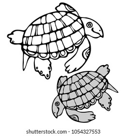 Hand Drawn Turtle Vector Set Illustration Stock Vector (Royalty Free ...