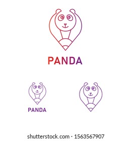 Vector design stylized panda logo