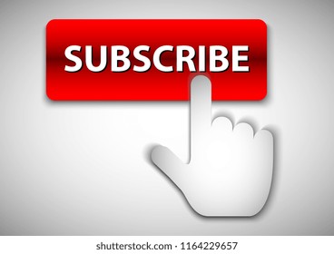 vector design of subscribe push button promotion