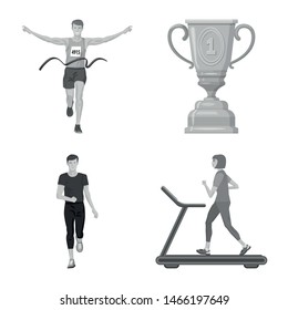 Vector design of success and marathon logo. Collection of success and winner stock symbol for web.