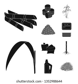Vector design of sucrose and technology logo. Set of sucrose and cane vector icon for stock.